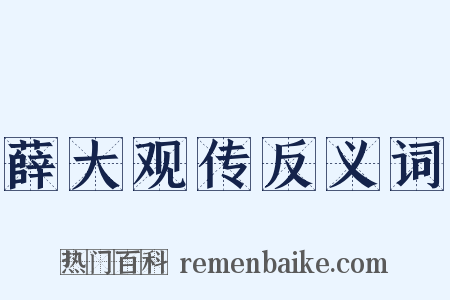 薛大观传反义词是什么意思的图片